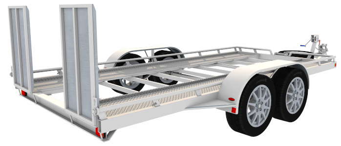 tandem axle car hauler trailer with ramps